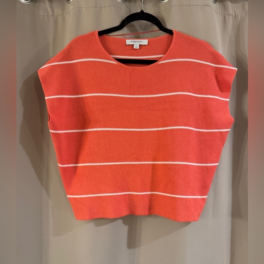 Madison Gray  Striped Knit Top